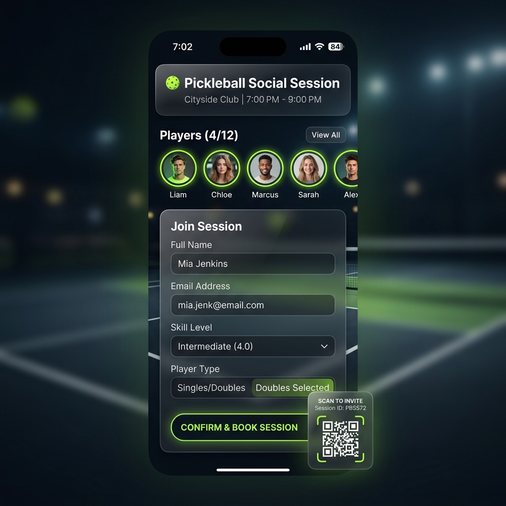 PickleBase Social Booking Interface